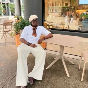 Tan Beret with Floral Accents
